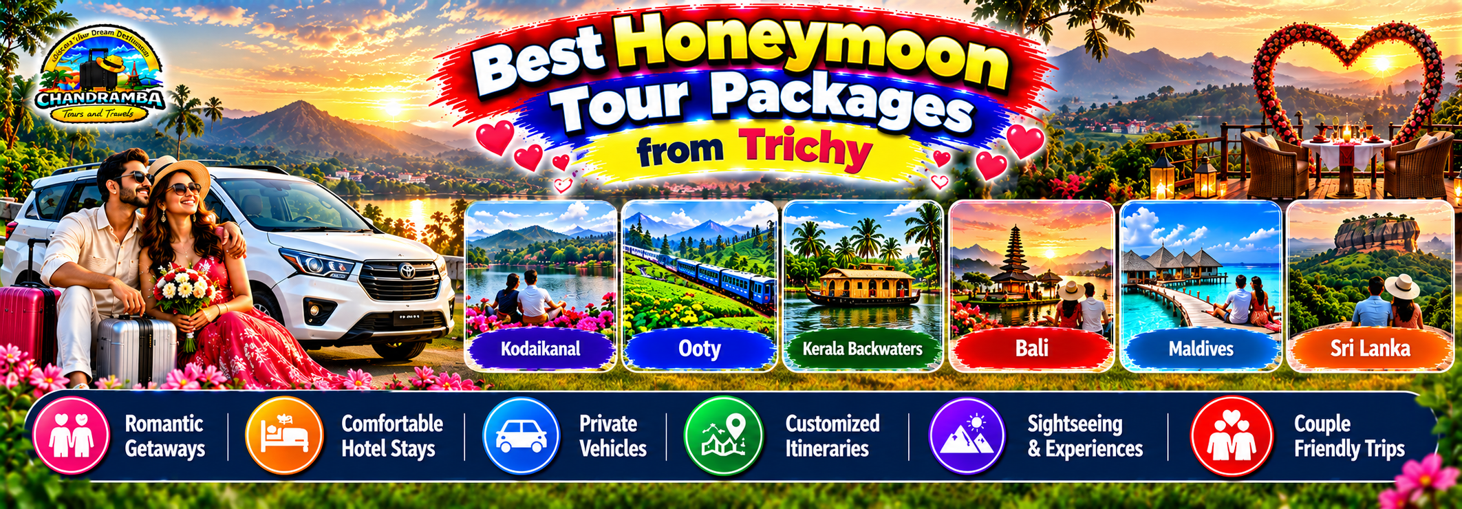 Best Honeymoon Tour Packages from Trichy