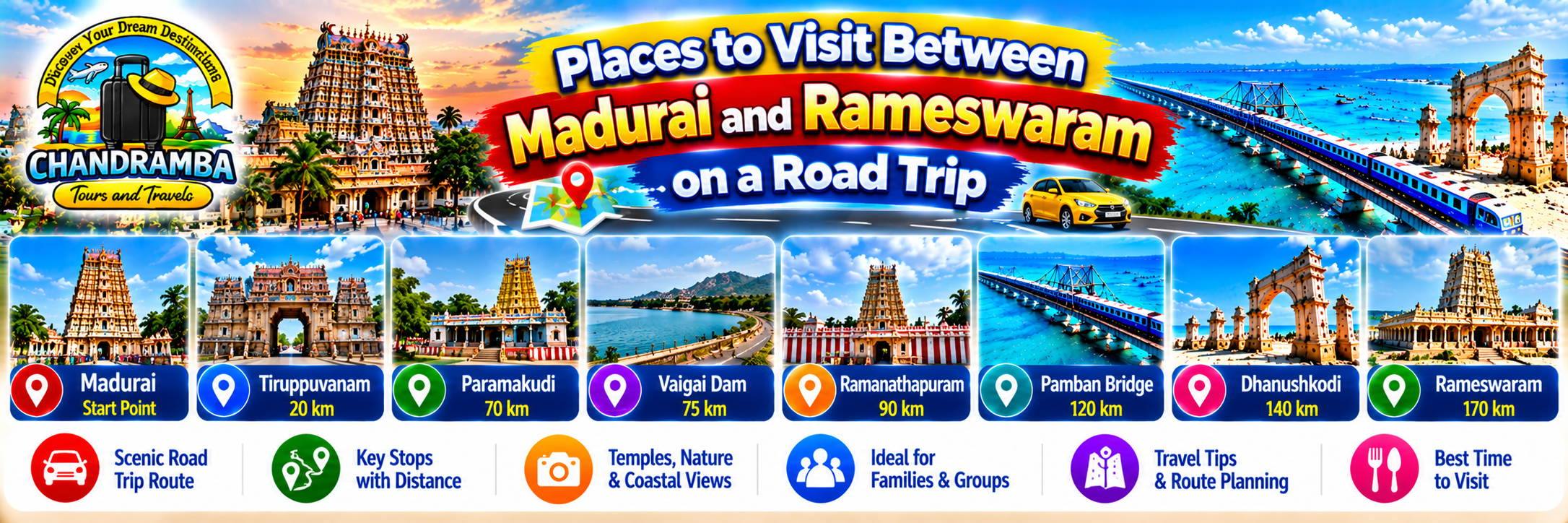 Places to Visit Between Madurai and Rameswaram on a Road Trip