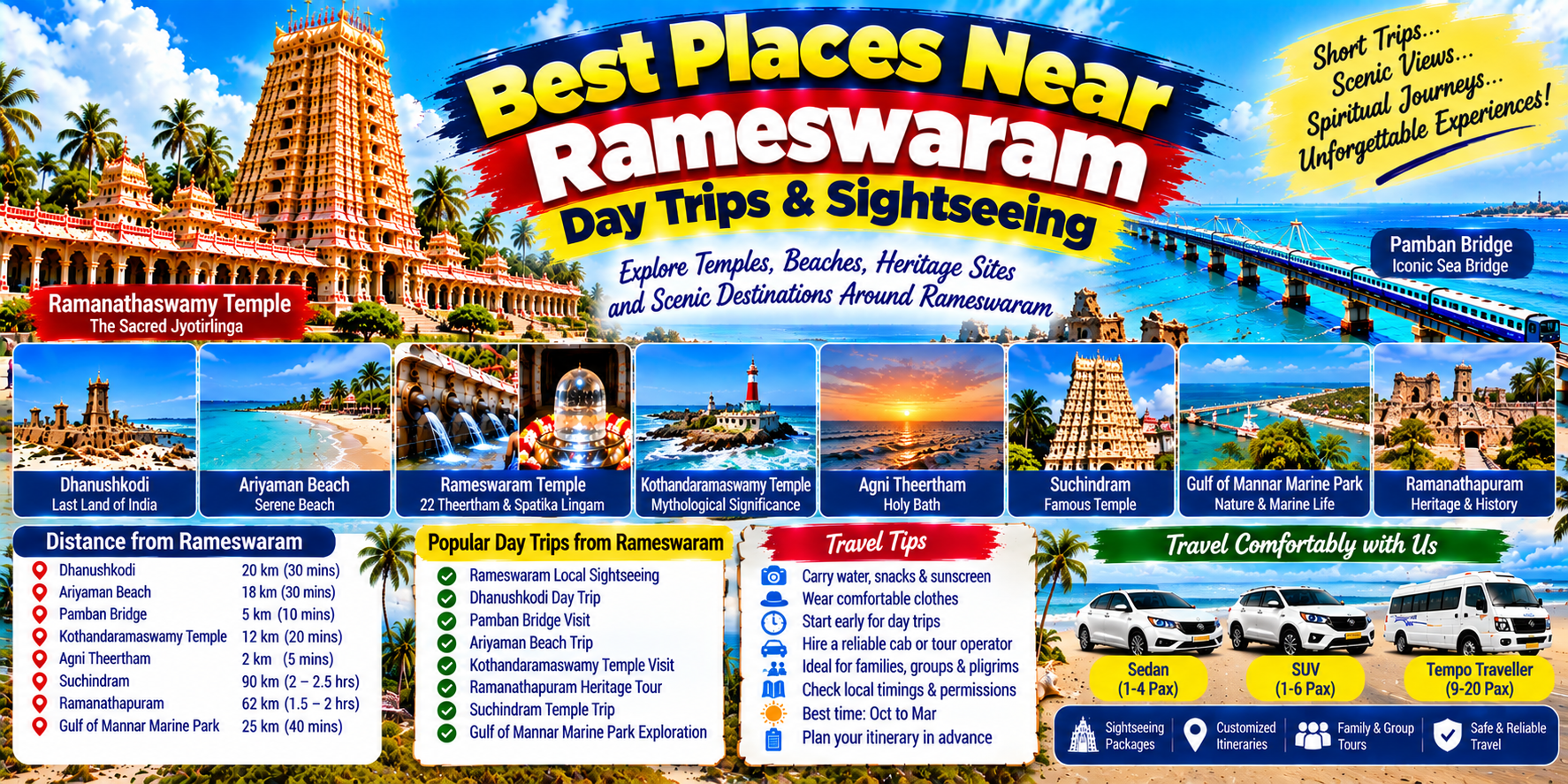 Best Places Near Rameswaram for Day Trips & Sightseeing