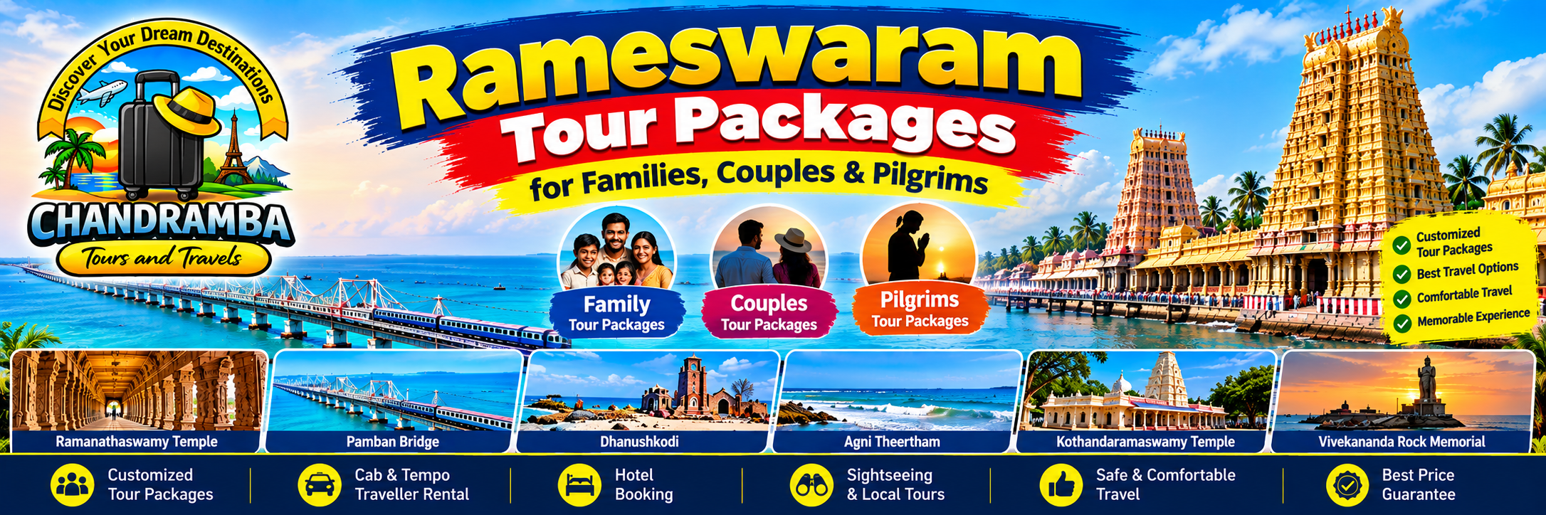 Rameswaram Tour Packages for Families, Couples & Pilgrims