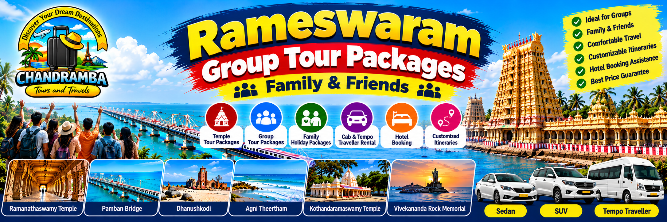 Rameswaram Group Tour Packages for Families & Friends