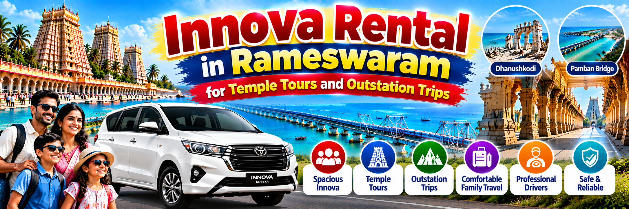 Innova Rental in Rameswaram for Temple Tours and Outstation Trips