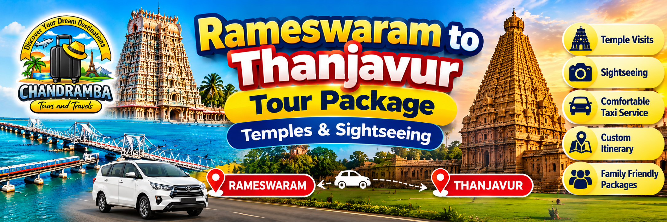 Rameswaram to Thanjavur Tour Package: Temples & Sightseeing