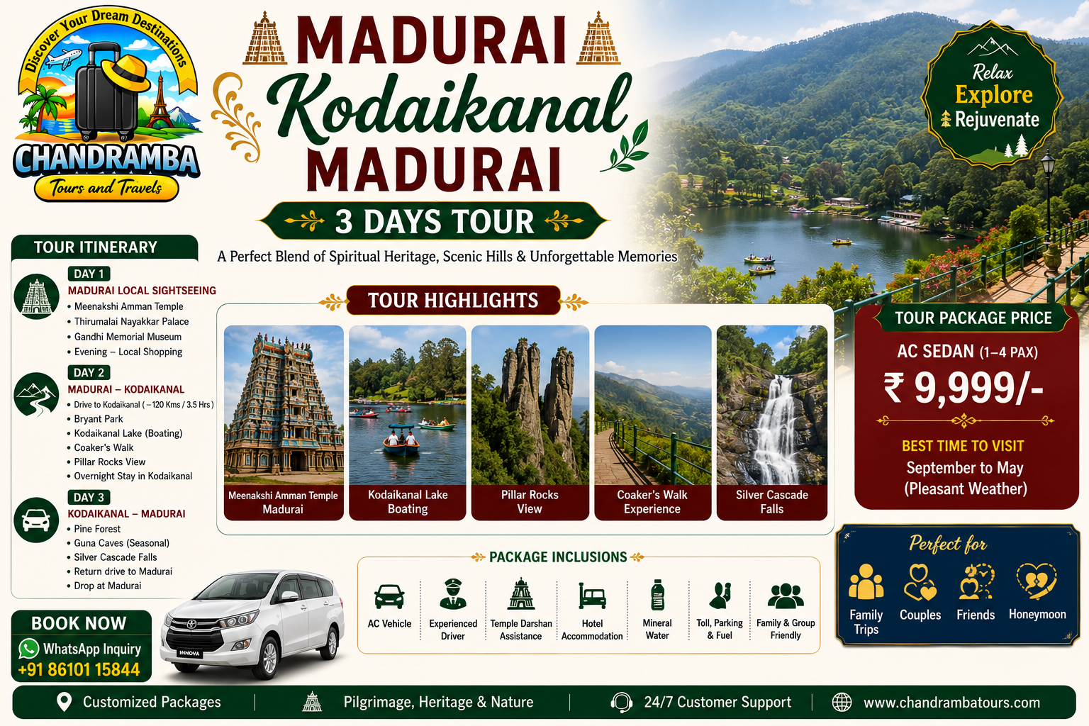 Madurai kodaikanal Madurai 3days Tour
