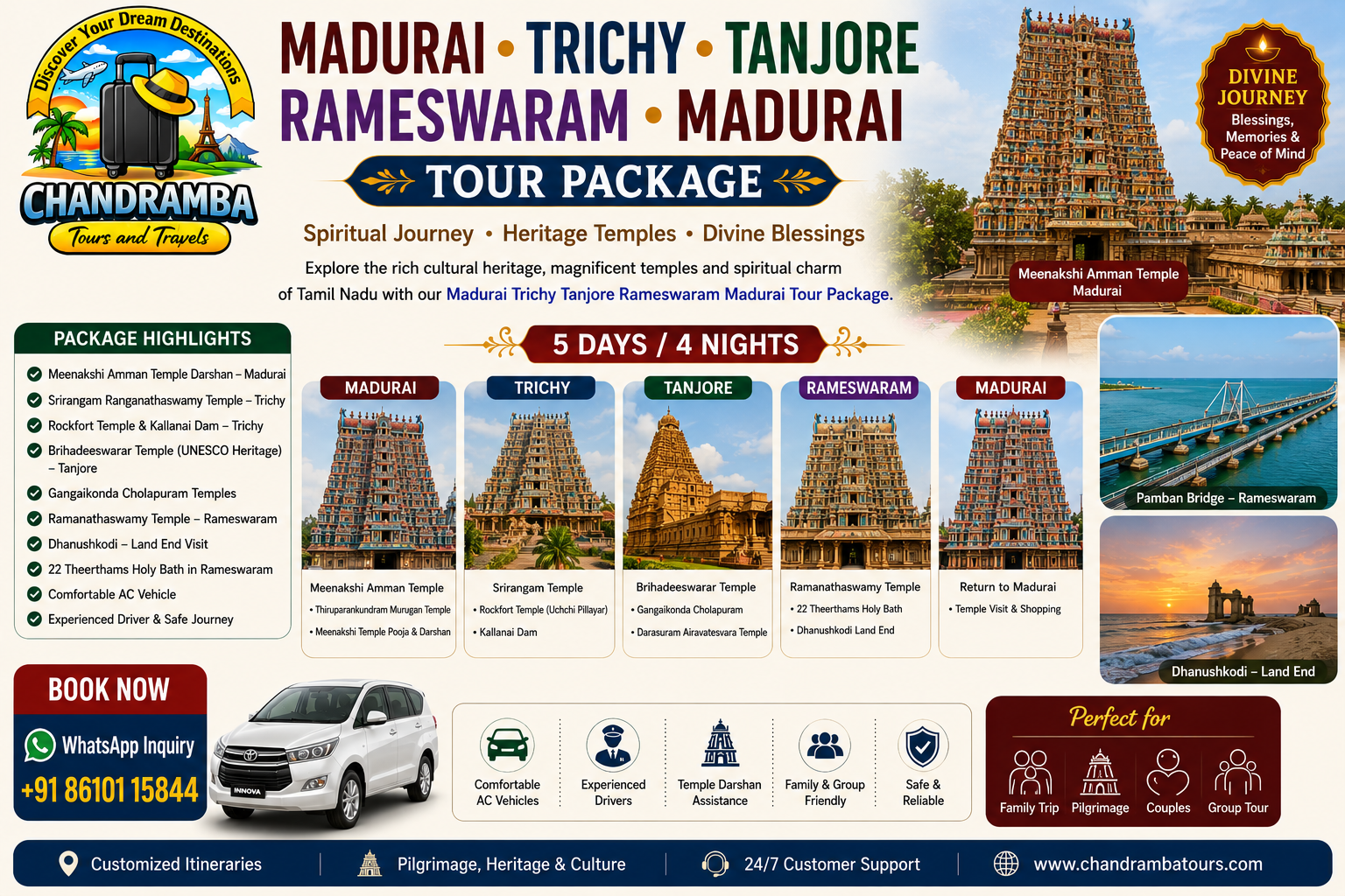 Madurai Trichy Tanjore Rameswaram Madurai Tour Package