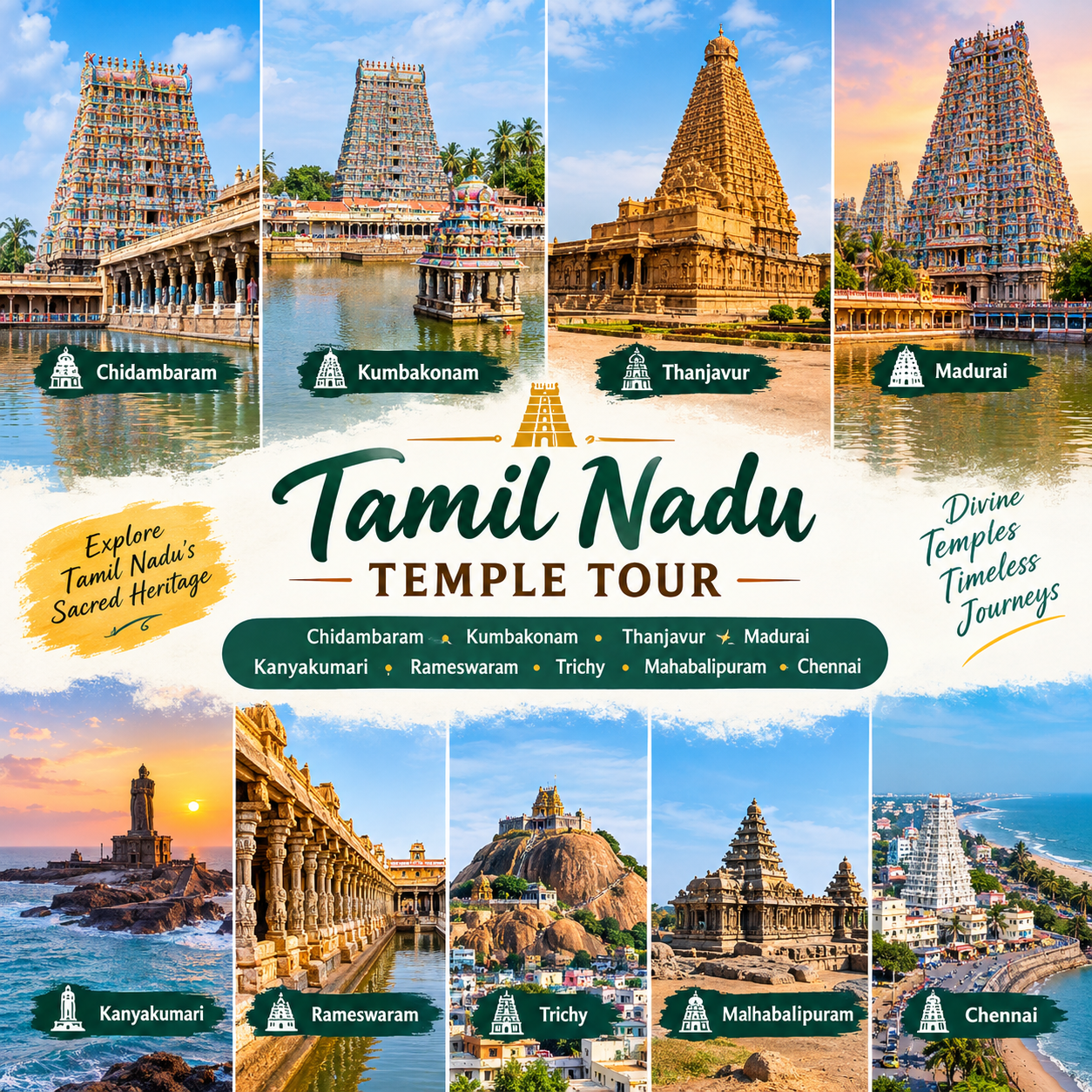 9 Days Tamil Nadu Temple & Heritage Tour Package