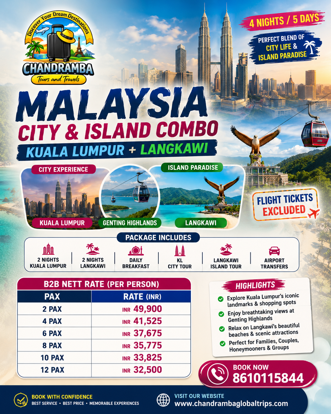 Malaysia City & Island Combo Tour Package – Kuala Lumpur & Langkawi (4 Nights / 5 Days)