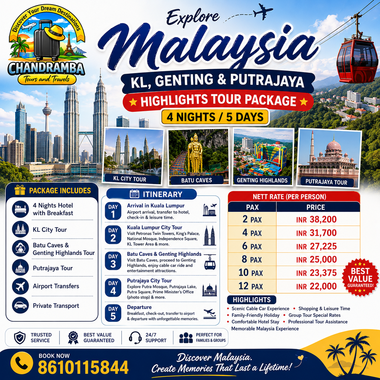 Malaysia KL, Genting & Putrajaya Highlights Tour Package – 4 Nights / 5 Days