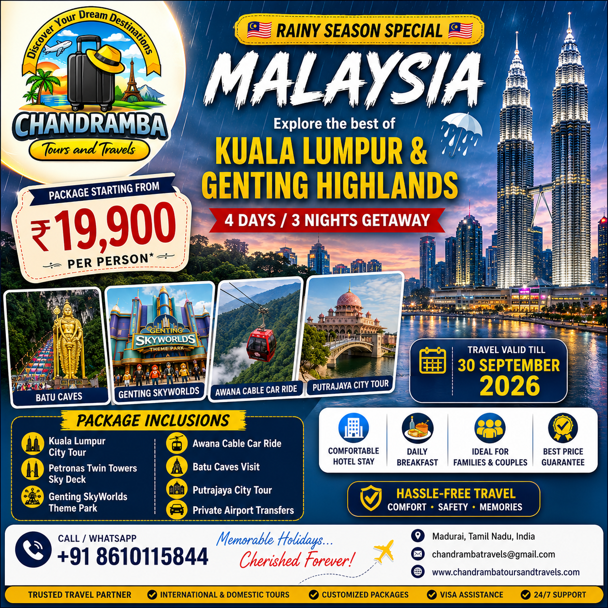 Malaysia Rainy Season Special – Kuala Lumpur & Genting Highlands | 4 Days / 3 Nights